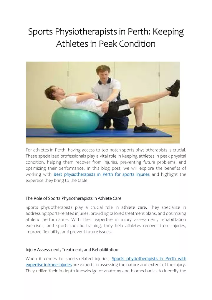 sports physiotherapists in perth keeping sports