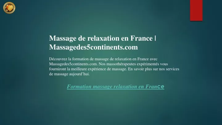 massage de relaxation en france