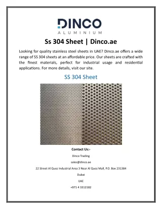 ss 304 sheet dinco ae