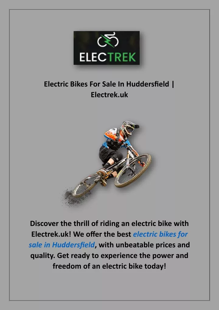 electric bikes for sale in huddersfield electrek