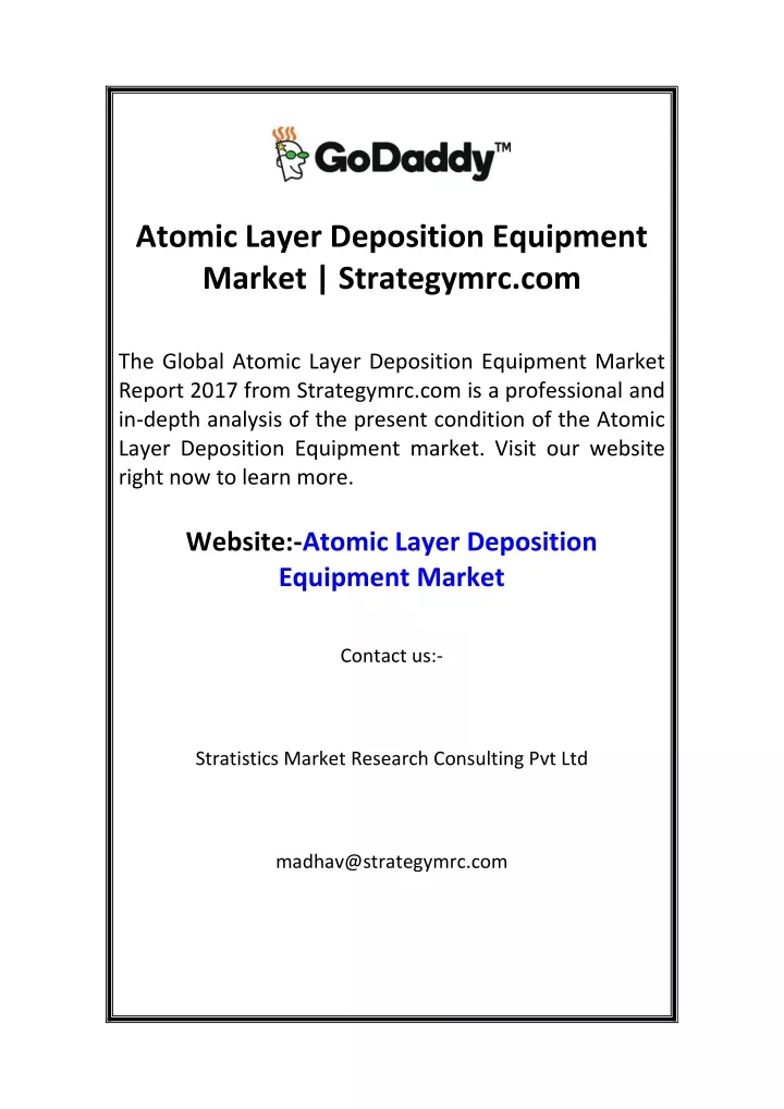 atomic layer deposition equipment market