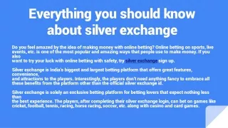 Everything you should know about silver exchange