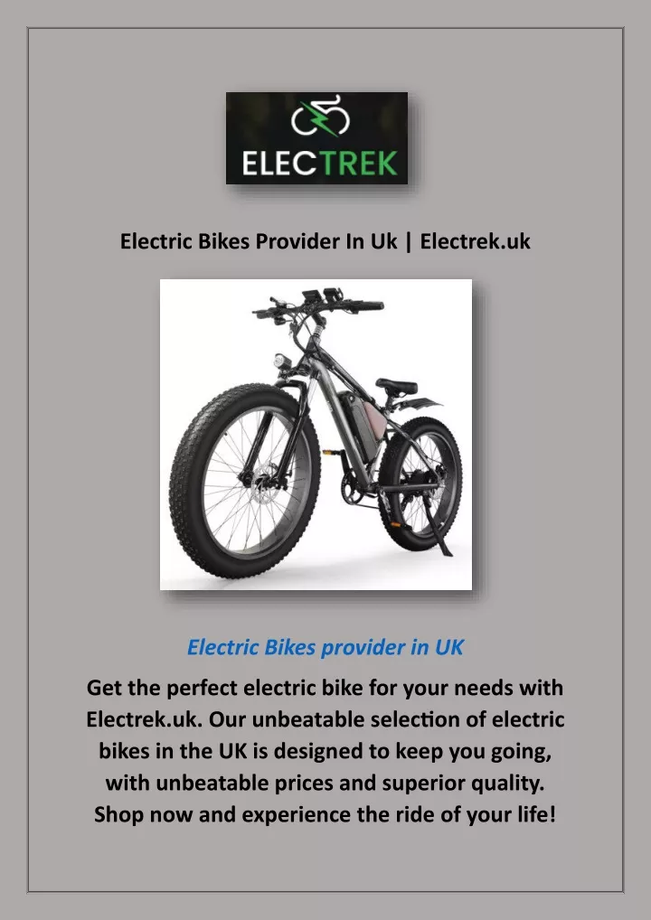 electric bikes provider in uk electrek uk