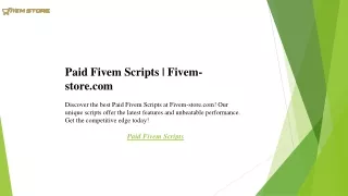 Paid Fivem Scripts  Fivem-store.com