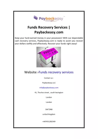 funds recovery services paybackeasy com