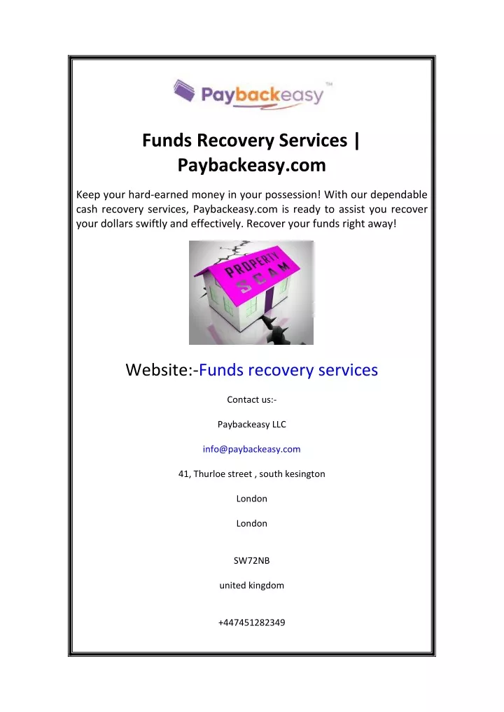 funds recovery services paybackeasy com