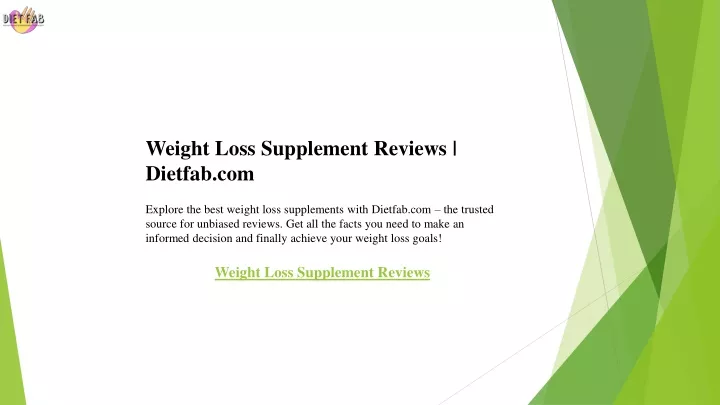 weight loss supplement reviews dietfab