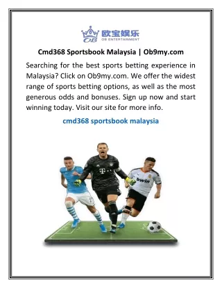 Cmd368 Sportsbook Malaysia | Ob9my.com