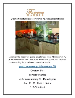 Quartz Countertops Moorestown Nj Forevermarble