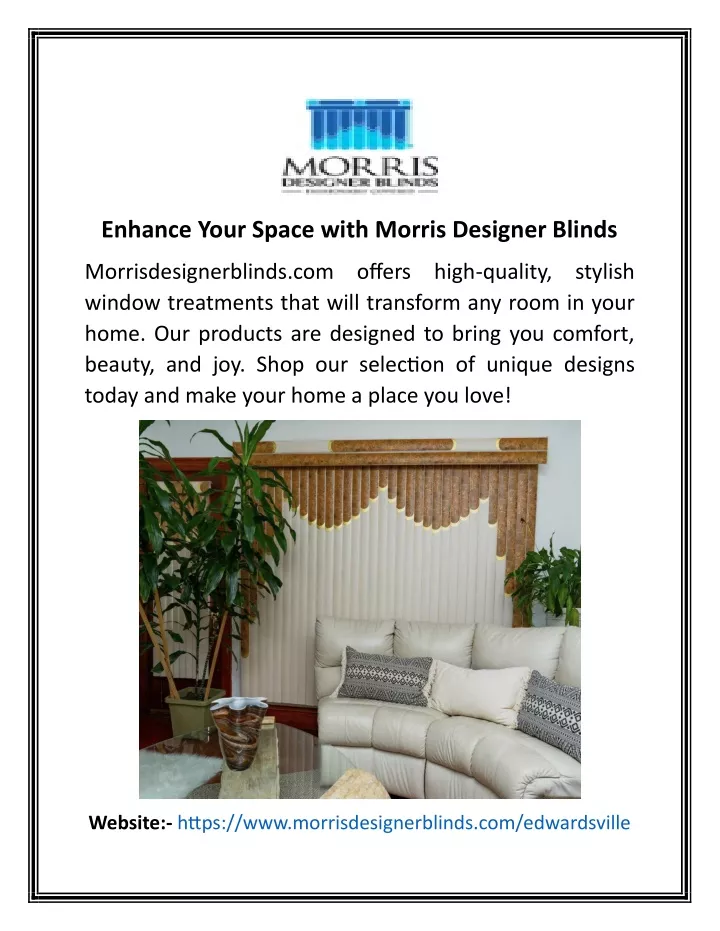 enhance your space with morris designer blinds