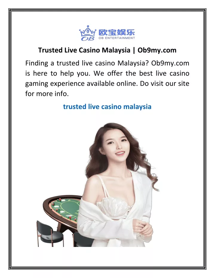 trusted live casino malaysia ob9my com