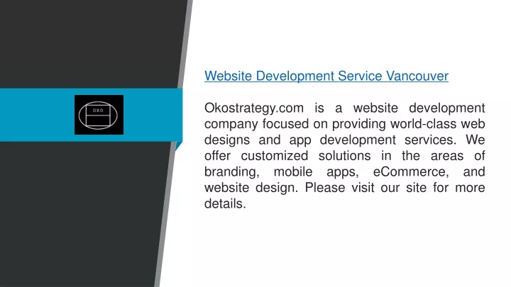 website development service vancouver okostrategy