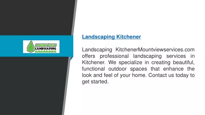 landscaping kitchener landscaping