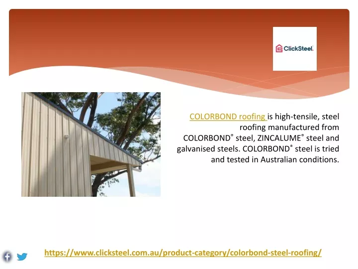 colorbond roofing is high tensile steel roofing