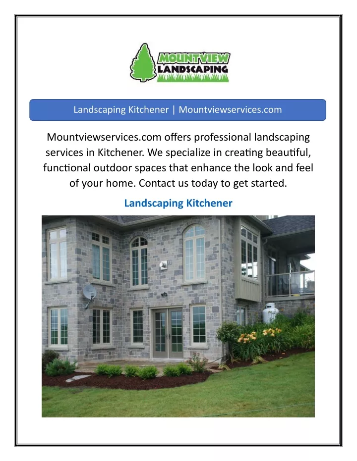 landscaping kitchener mountviewservices com