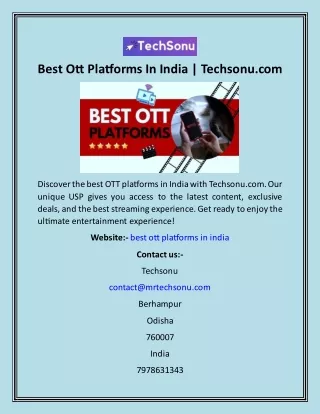 best ott platforms in india techsonu com