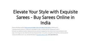 Elevate Your Style with Exquisite Sarees - Buy05