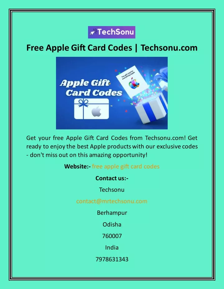 free apple gift card codes techsonu com