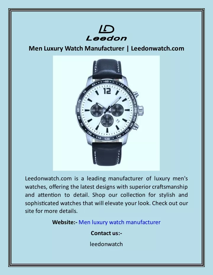 men luxury watch manufacturer leedonwatch com