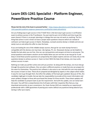 learn des 1241 specialist platform engineer