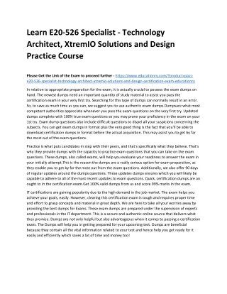 learn e20 526 specialist technology architect