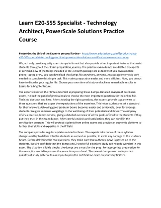 learn e20 555 specialist technology architect