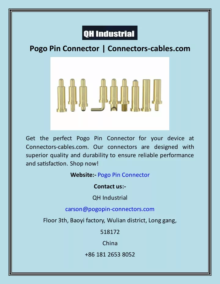 pogo pin connector connectors cables com