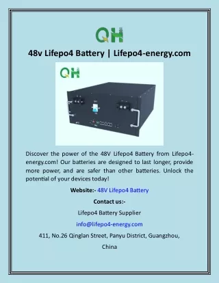 48v Lifepo4 Battery  Lifepo4-energy