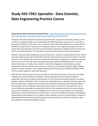 study des 7de1 specialist data scientist data
