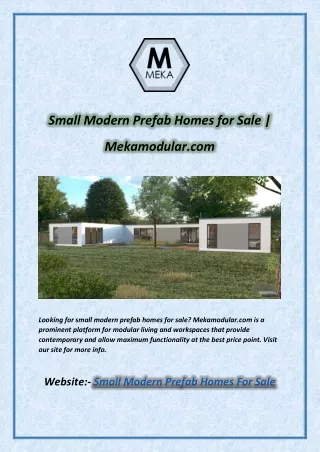Small Modern Prefab Homes For Sale
