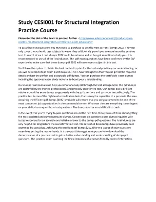 study cesi001 for structural integration practice