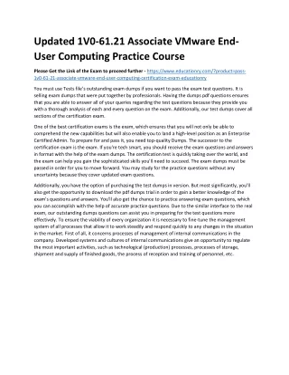 updated 1v0 61 21 associate vmware end user