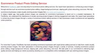 ecommerce product photo editing service welcome