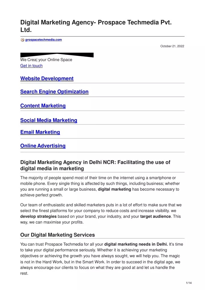 digital marketing agency prospace techmedia