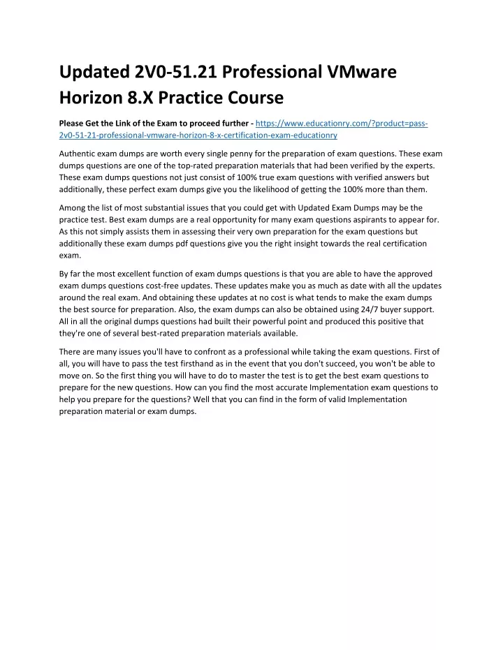 updated 2v0 51 21 professional vmware horizon