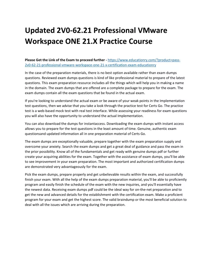 updated 2v0 62 21 professional vmware workspace