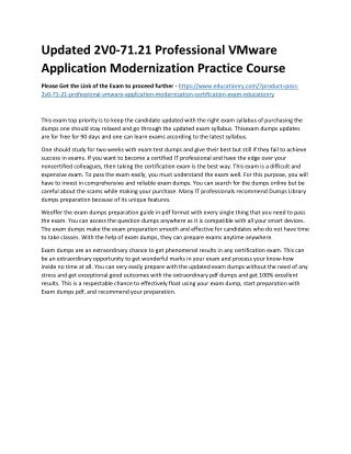 updated 2v0 71 21 professional vmware application