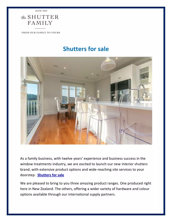 shutters for sale