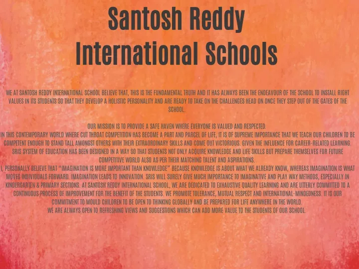 santosh reddy international schools
