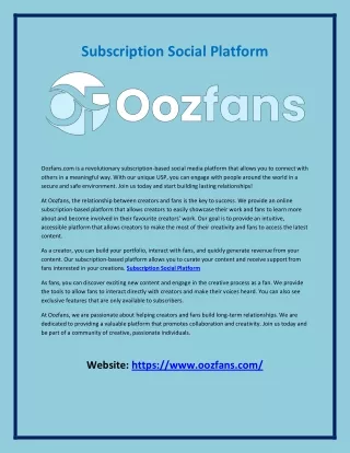 subscription social platform