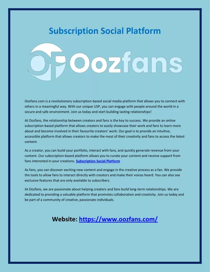 subscription social platform