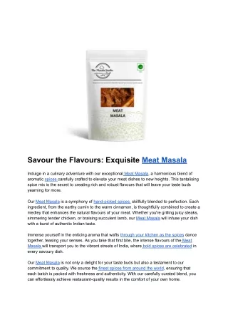 Savor the Flavors: Exquisite Meat Masala