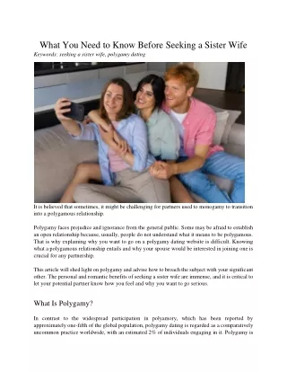 what you need to know before seeking a sister