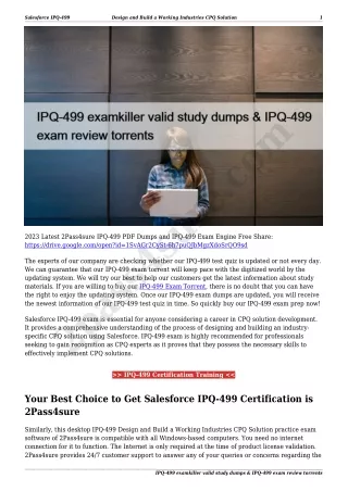 IPQ-499 examkiller valid study dumps & IPQ-499 exam review torrents