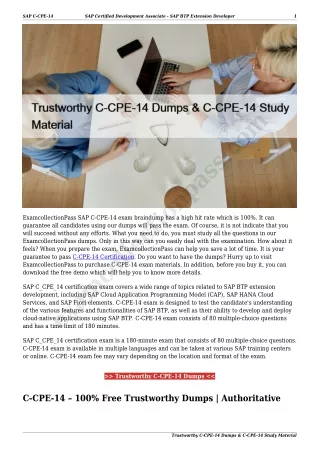 Trustworthy C-CPE-14 Dumps & C-CPE-14 Study Material