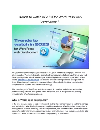 trends to watch in 2023 for wordpress