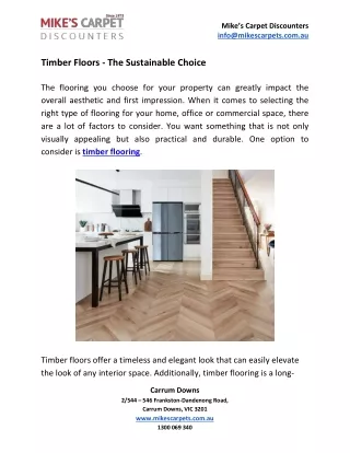 Timber Floors - The Sustainable Choice