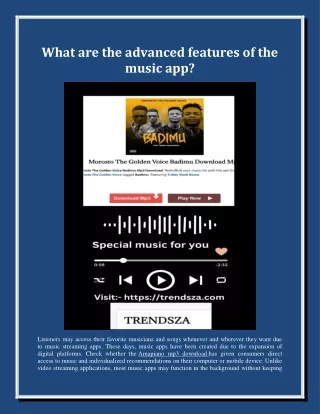 What are the advanced features of the music app