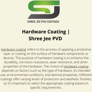 Hardware Coating   Shree Jee PVD
