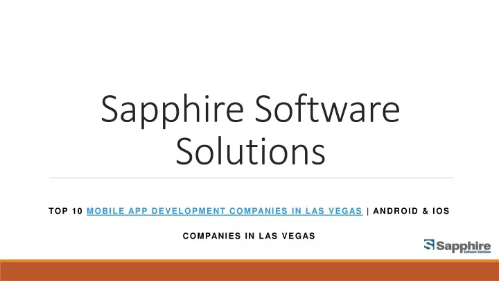 sapphire software solutions